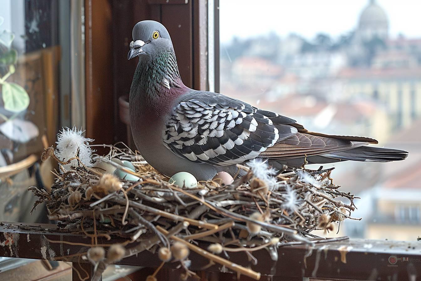 Nid de pigeon sur mon balcon : signification et que faire